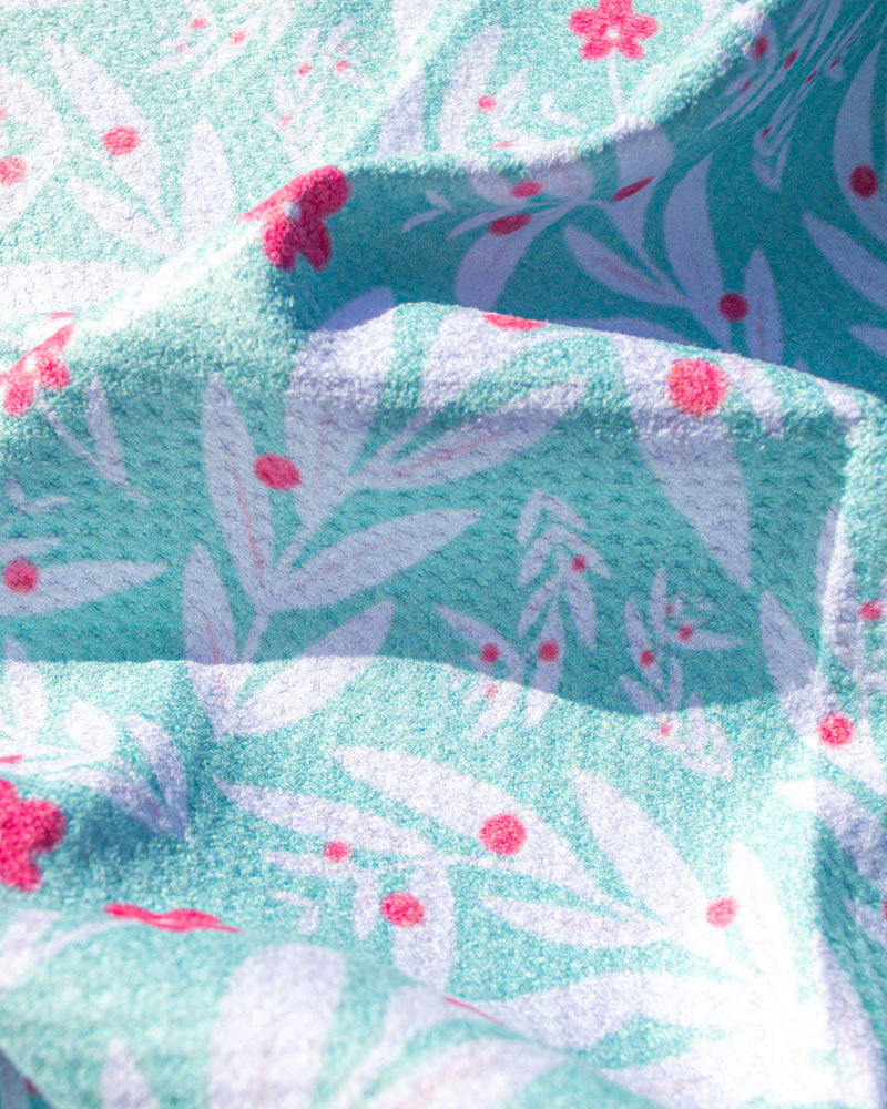 Baie de Fleurs Turquoise - Golf Towel